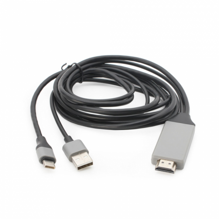 Καλώδιο Type-C σε HDMI 4K 2m με USB Τροφοδοσία - Μαύρο