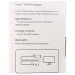 Καλώδιο Type-C σε HDMI 4K 2m με USB Τροφοδοσία - Μαύρο