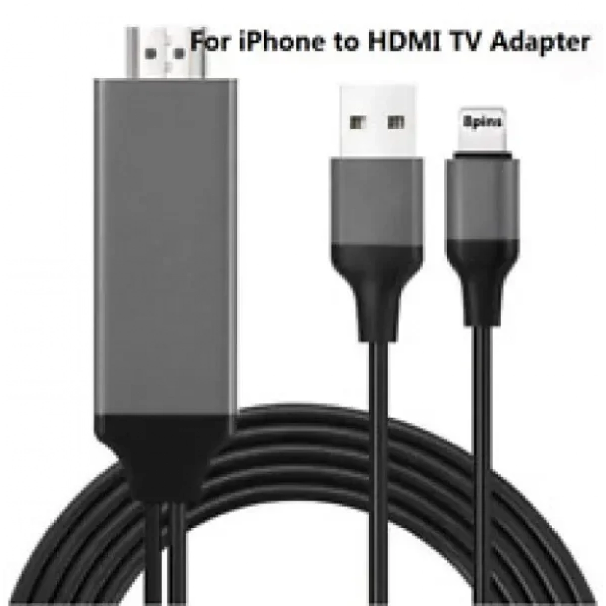 Καλώδιο Universal HDMI Cable PLUG AND PLAY HDMI HDTV TV Adapter Digital AV Cable 1080P Phone to TV USB 2.0 TO Type C Micro 5pin Lightning 2M, σε μαύρο χρώμα - Image 4