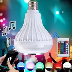 LED Λάμπα RGB E27 7W Που Αλλάζει Χρώματα, Ηχείο Bluetooth & Χειριστήριο