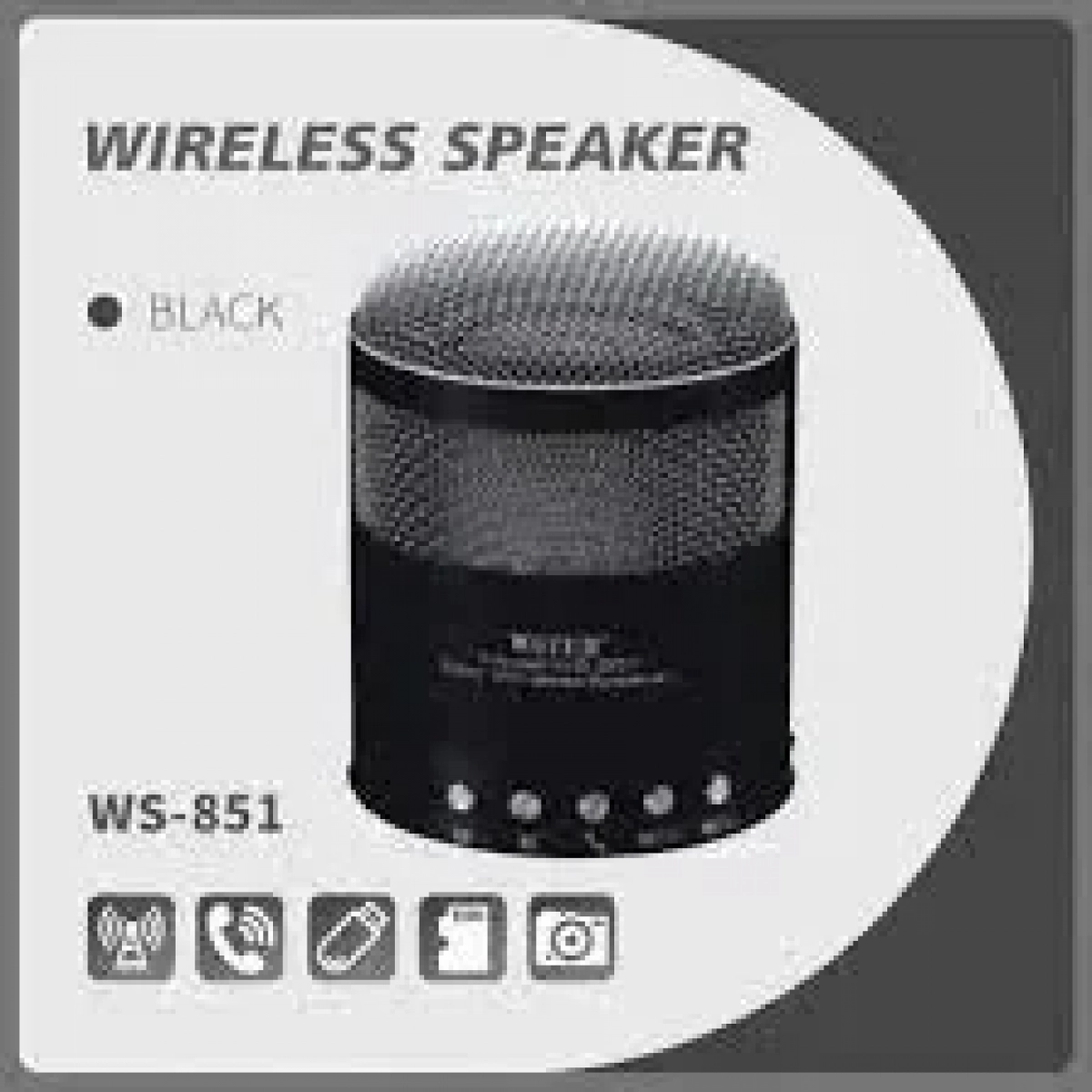 Μini Bluetooth Ηχείο WS-851, σε μαύρο χρώμα