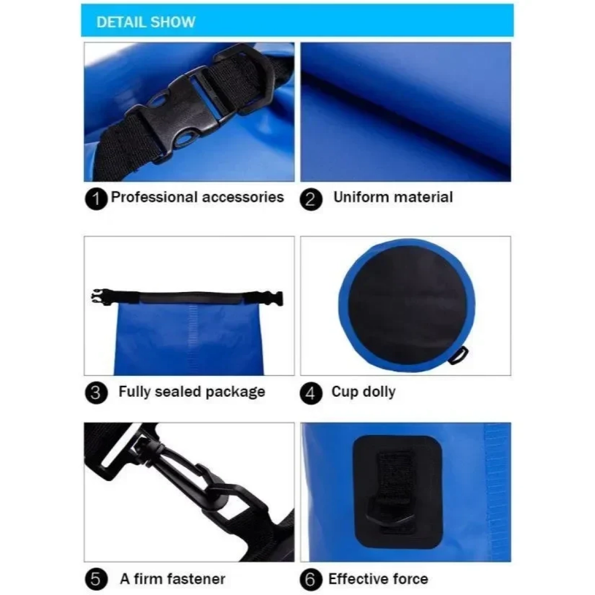 Ocean Pack Στεγανός Σάκος Ώμου με Χωρητικότητα 10 Λίτρων Μαύρο Χρώμα