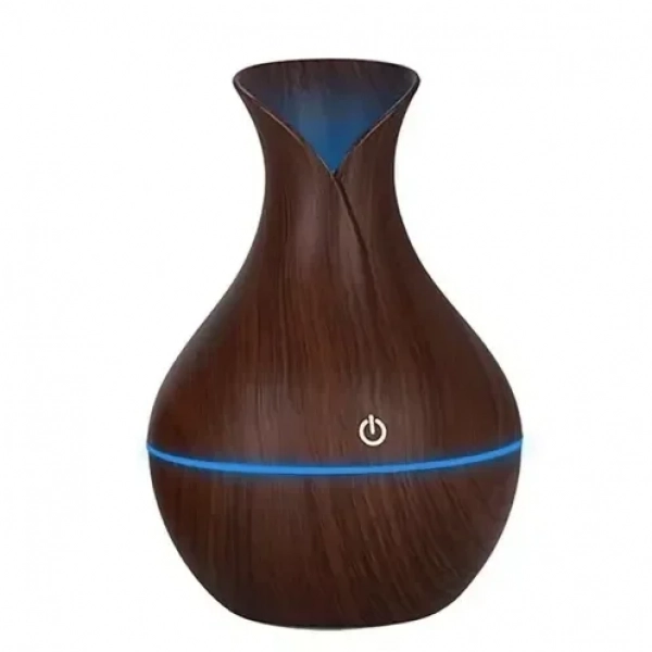 Συσκευή Αρωματοθεραπείας και Υγραντήρας Υπερήχων με 7 LED Χρωματισμούς Σκούρο Καφέ Ξύλο