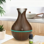 Συσκευή Αρωματοθεραπείας και Υγραντήρας Υπερήχων με 7 LED Χρωματισμούς Σκούρο Καφέ Ξύλο