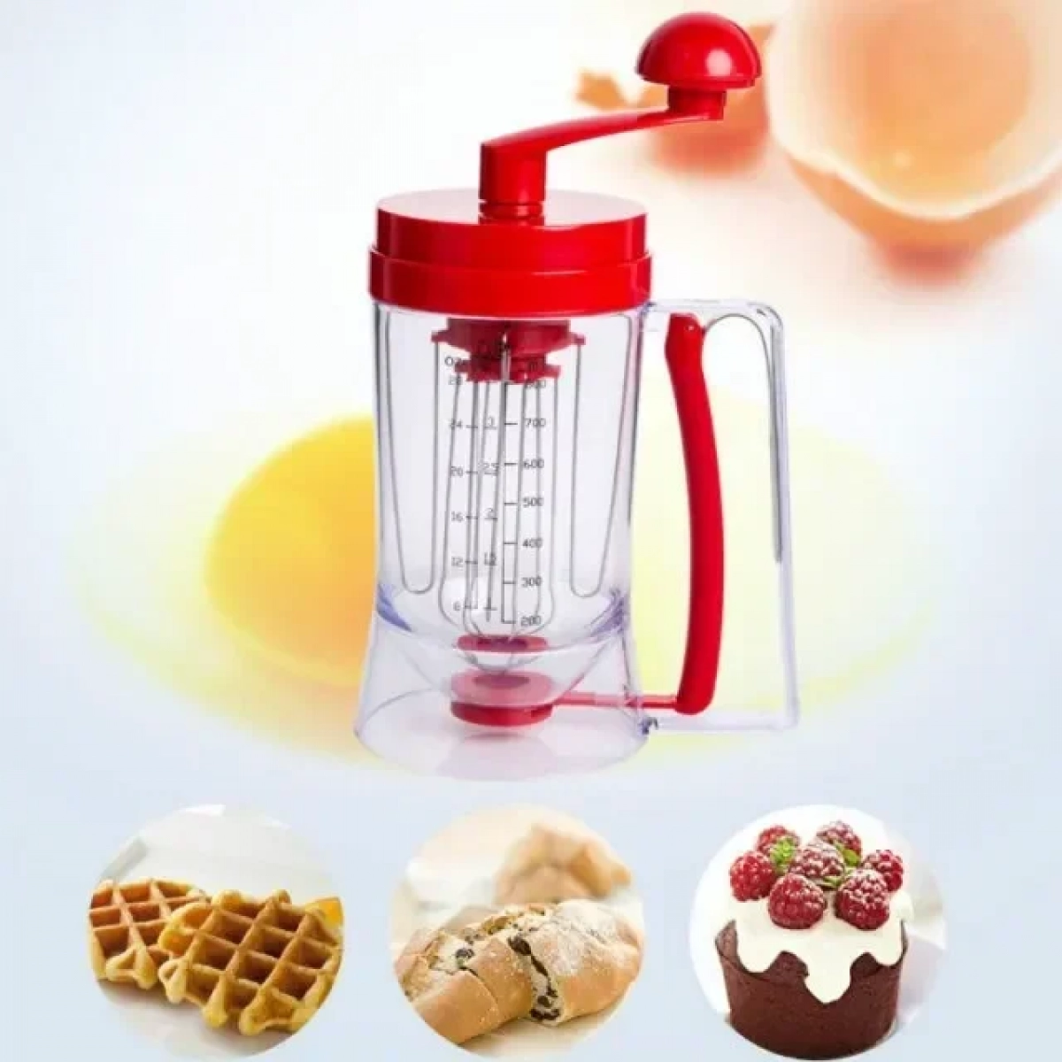 Συσκευή για Τηγανίτες, Κρέπες, Pancakes, Muffins & Cupcakes με Αναδευτήρα