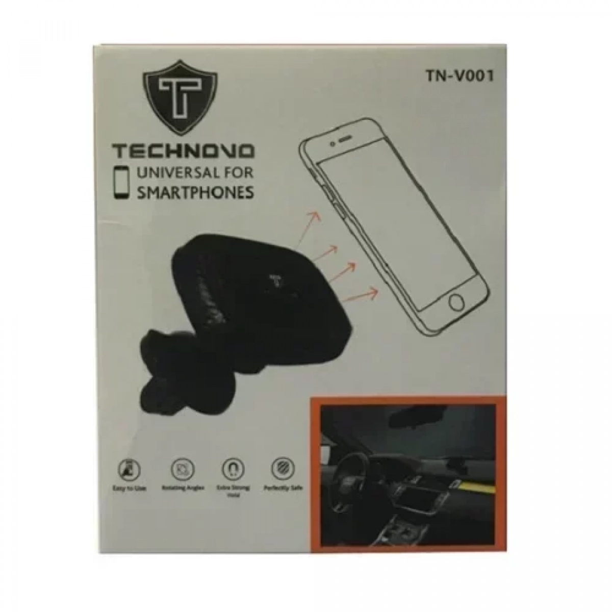 Βάση κινητού αυτοκινήτου με μαγνήτη Technovo TN-V001 OEM μαύρη - Image 2