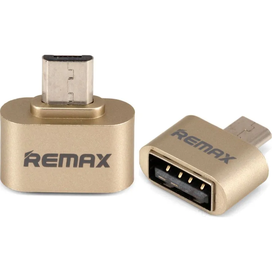 Remax Ra-Otg Αντάπτορας Micro Usb Aρσενικό Σε Usb Θηλυκό Host Otg, Σε Χρυσό Χρώμα