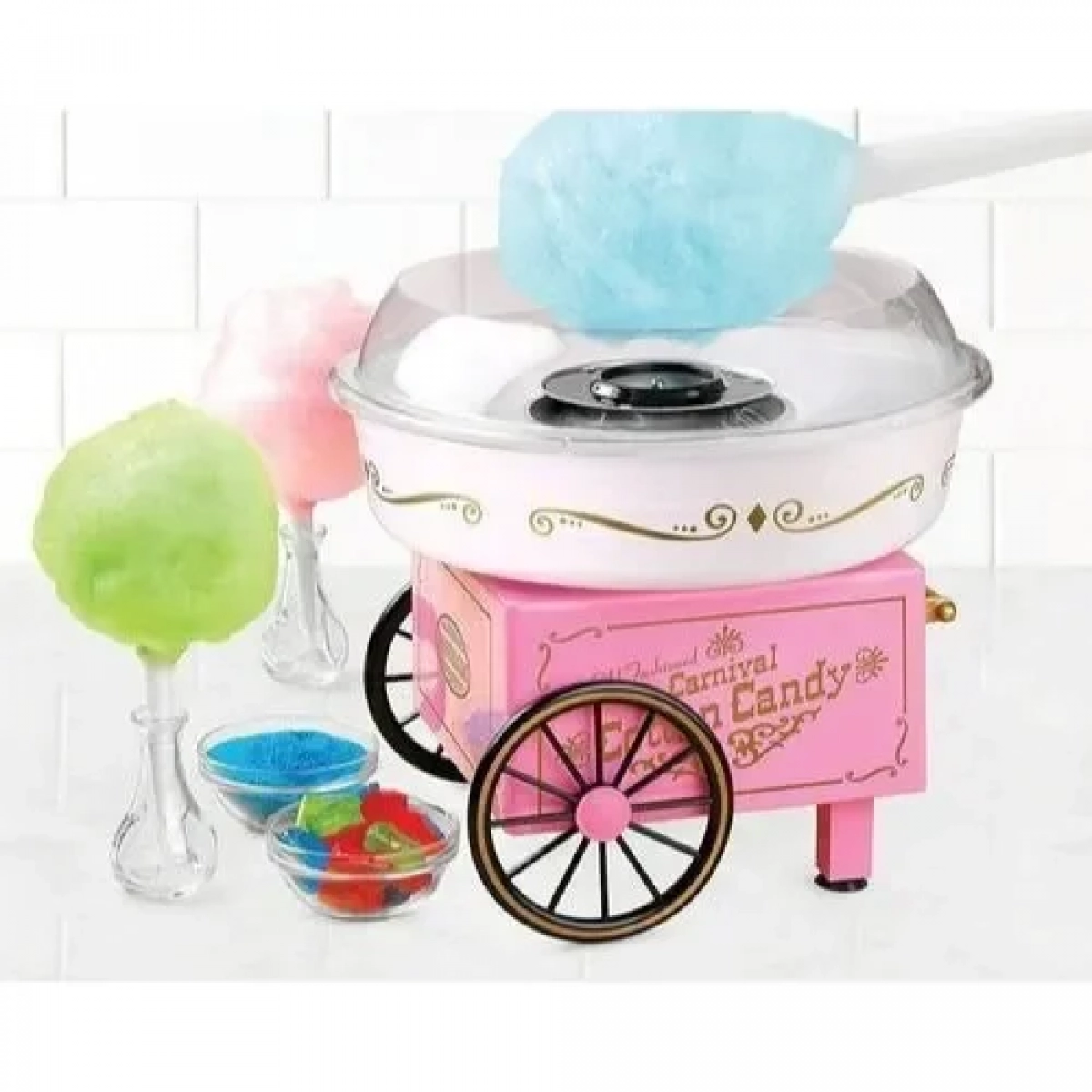 Μηχανή για Μαλλί της Γριάς OEM Cotton Candy Maker, σε ροζ χρώμα - Image 3