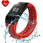 Smart Bracelet F1 Bluetooth 4.0 IP67 Αδιάβροχο, σε κόκκινο χρώμα