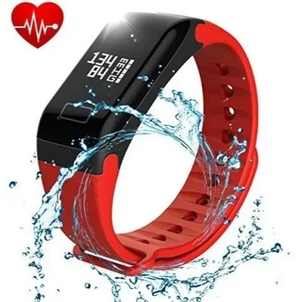 Smart Bracelet F1 Bluetooth 4.0 IP67 Αδιάβροχο, σε κόκκινο χρώμα