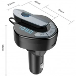 Ασύρματος Πομπός Handsfree Με Ακουστικό Bluetooth + USB Φορτιστής Αυτοκινήτου OEM V8 FM Transmitter