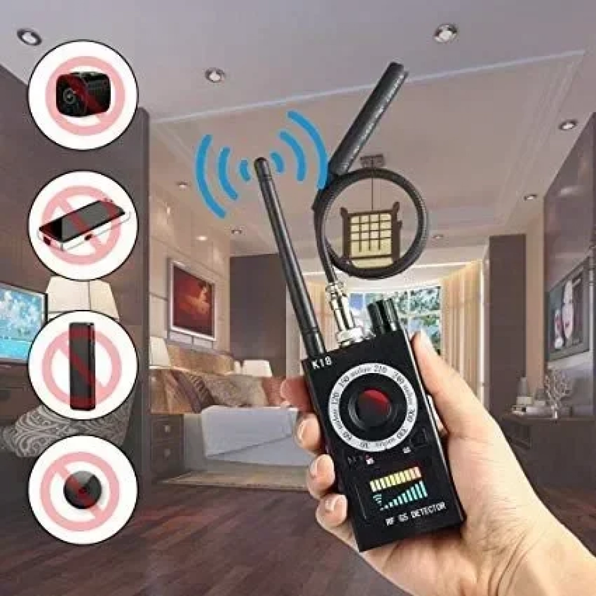 Ανιχνευτής Ασύρματων Συσκευών GPS 2G/3G/4G 1MHZ έως 8000MHZ K18