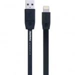 REMAX Καλώδιο Lighting USB/Data RC-001i Σιλικόνης Flat για iPhone 2m, σε μαύρο χρώμα - Image 2