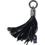 Μπρελόκ και Καλώδιο Φόρτισης Micro Usb Remax RC-053m Tassels Ring, σε μαύρο χρώμα