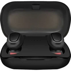 Ασύρματα επαναφορτιζόμενα ακουστικά σε βάση φόρτισης με οθόνη LED Bluetooth TWS Y33, σε μαύρο χρώμα