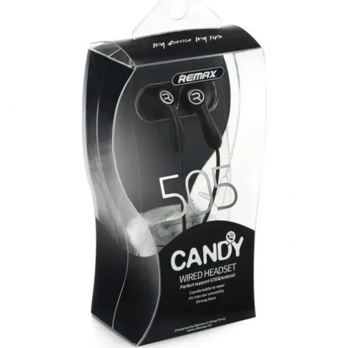 Remax RM-505 Ακουστικά earphone με μικρόφωνο, σε μαύρο χρώμα
