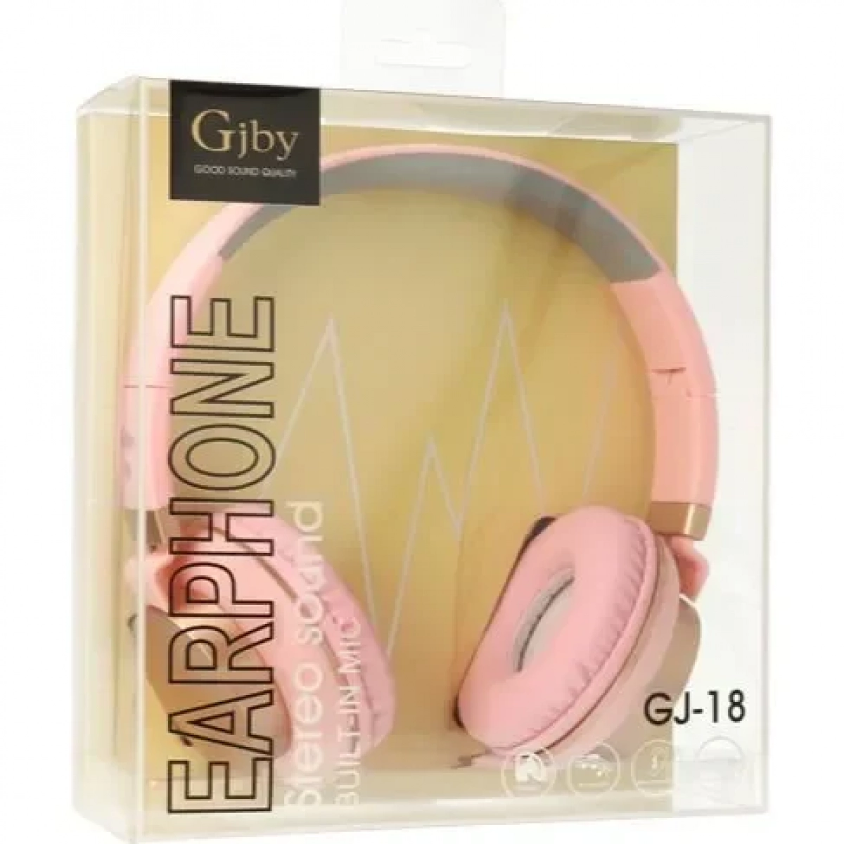GJBY Ενσύρματα Ακουστικά - AUDIO EXTRA BASS GJ-18, σε ροζ χρώμα - Image 2