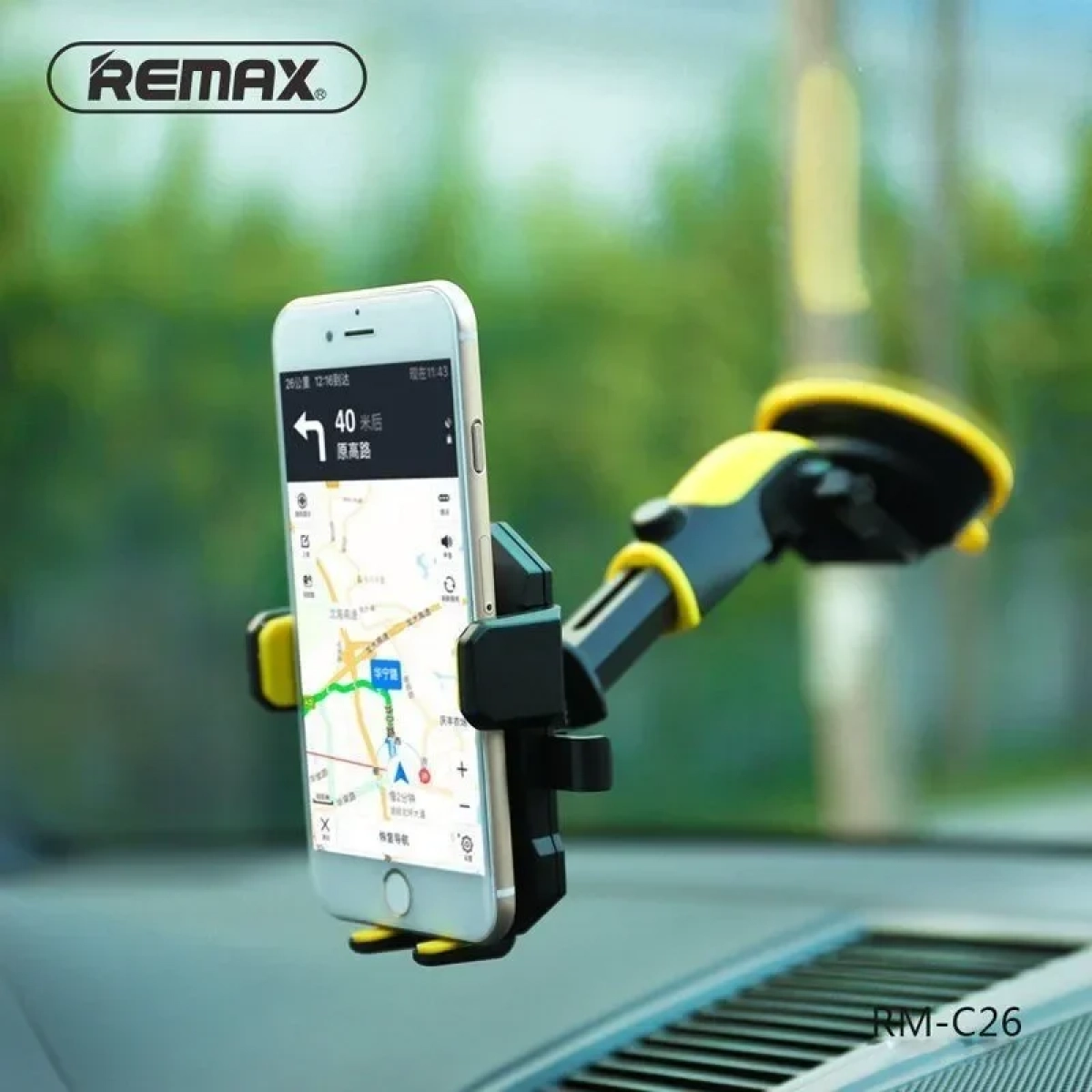 Βάση Αυτοκινήτου REMAX RM-C26, σε μαύρο/κίτρινο χρώμα