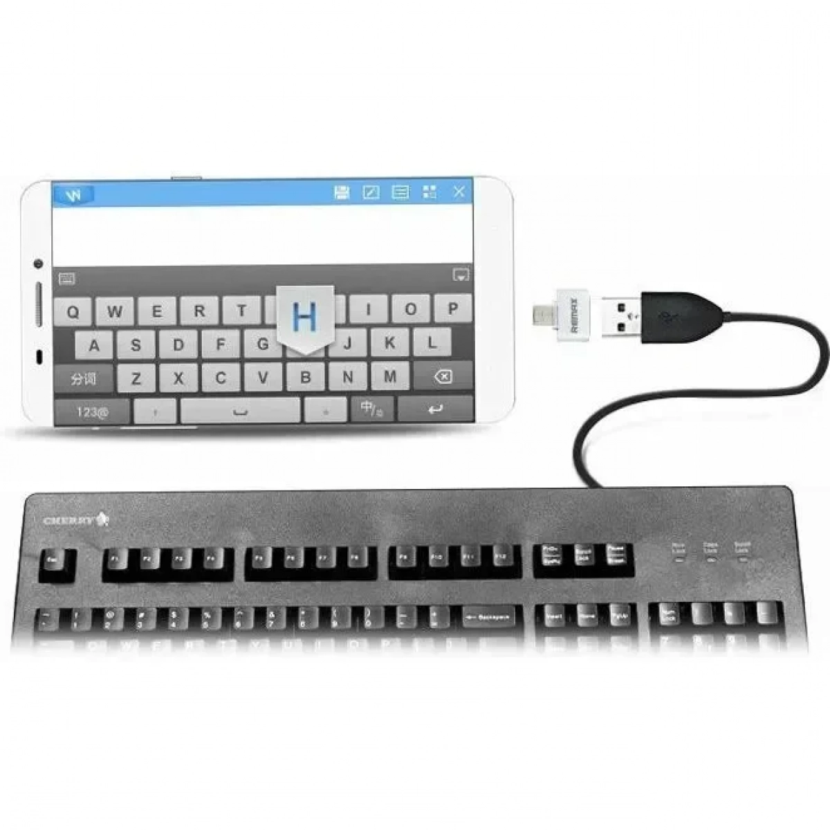 REMAX RA-OTG Αντάπτορας Micro USB Aρσενικό Σε USB Θηλυκό Host OTG, σε ασημί χρώμα