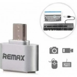 REMAX RA-OTG Αντάπτορας Micro USB Aρσενικό Σε USB Θηλυκό Host OTG, σε ασημί χρώμα