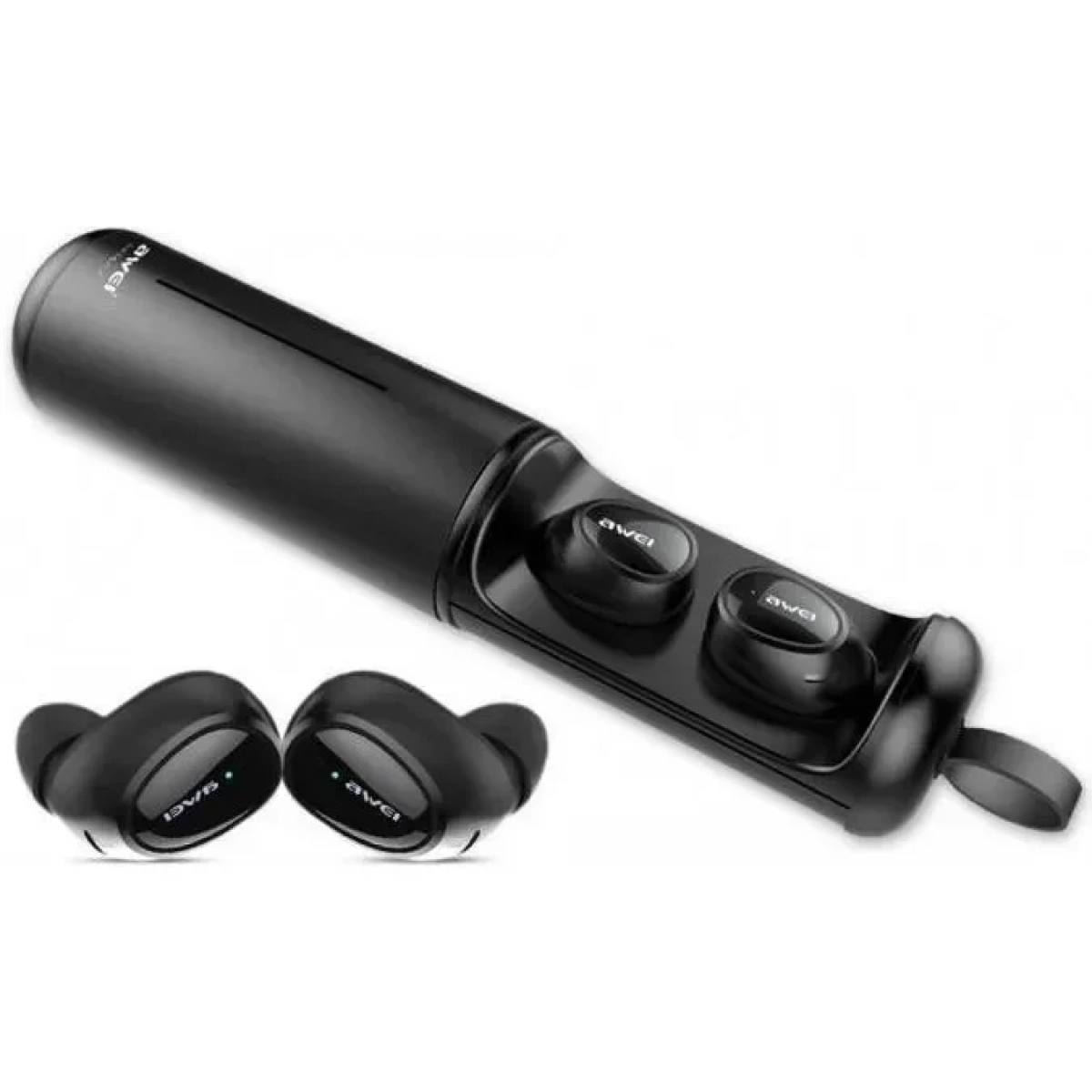 Ασύρματα Bluetooth Ακουστικά με Βάση Φόρτισης Awei T5, σε μαύρο χρώμα