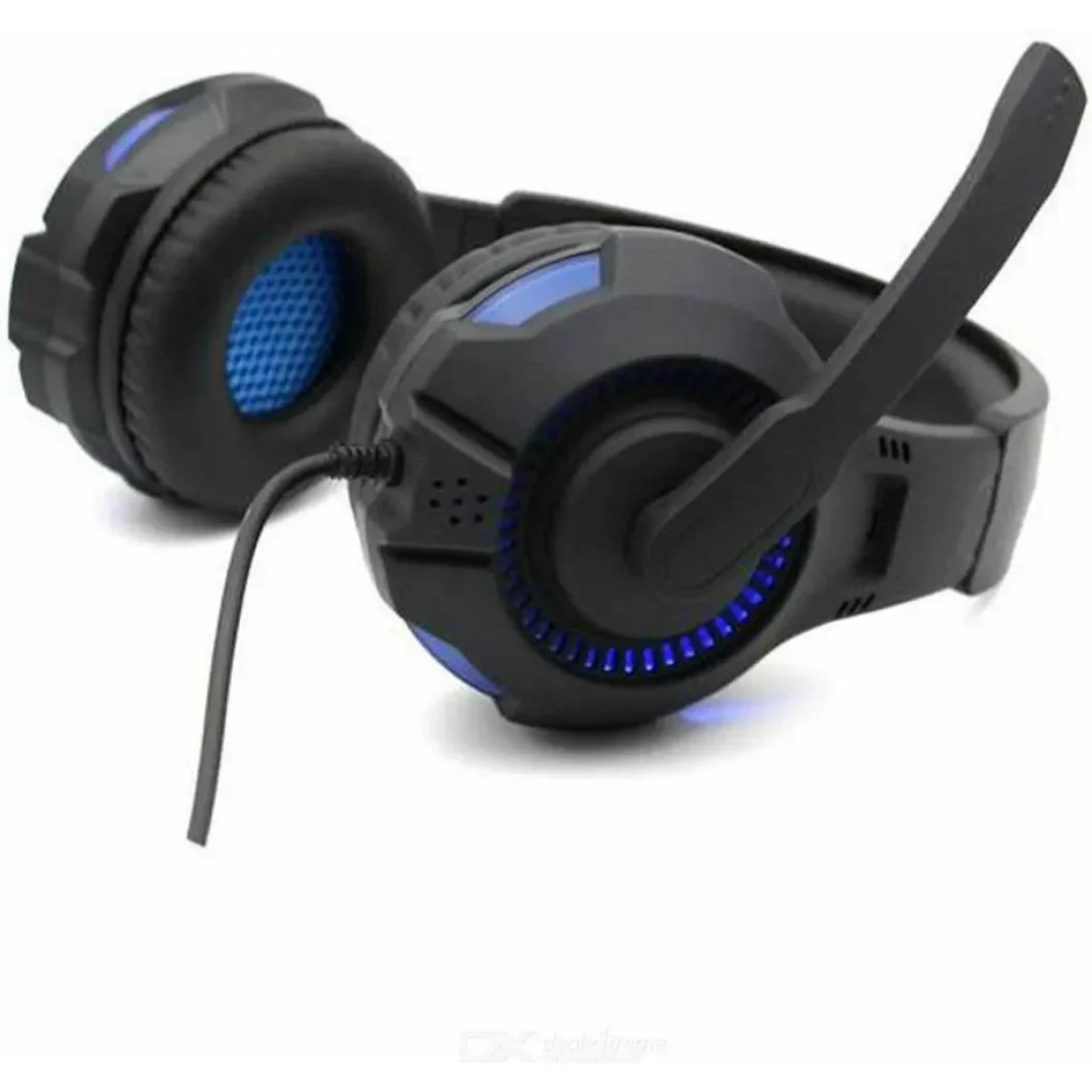Ακουστικά Stereo KOMC USB Headphones G301, σε μπλε χρώμα