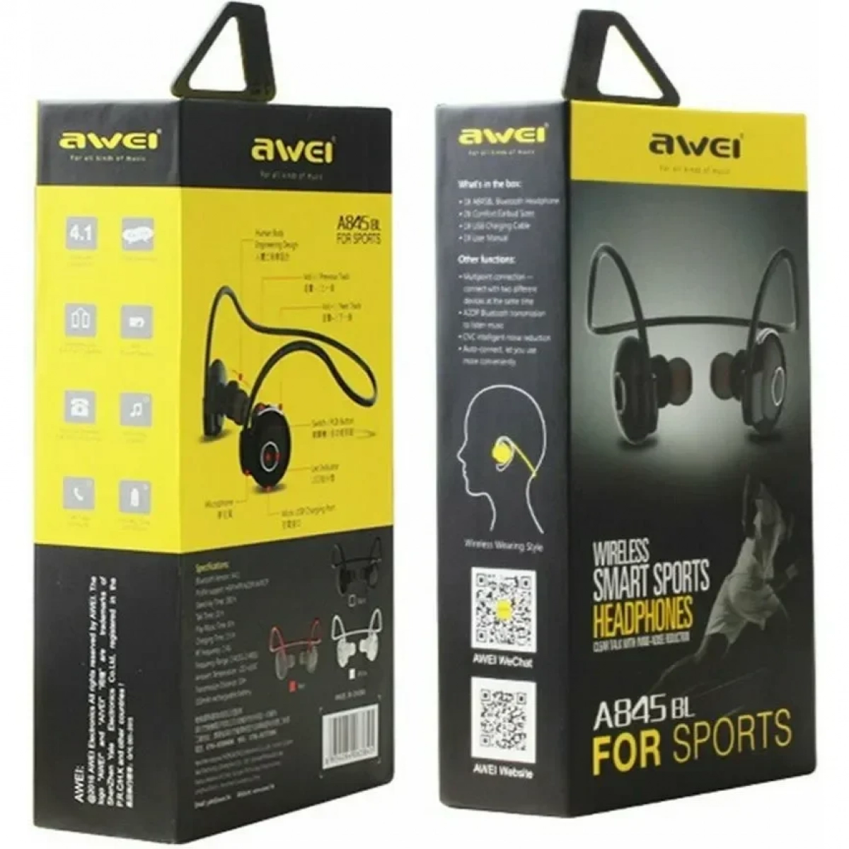 Ακουστικά Bluetooth Awei A845BL, σε μαύρο χρώμα