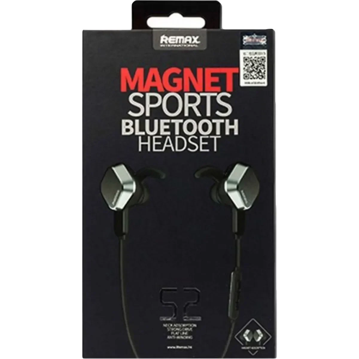 Ακουστικά Bluetooth Stereo Sports Remax RB-S2 Με Μαγνητική Στήριξη, σε μαύρο χρώμα