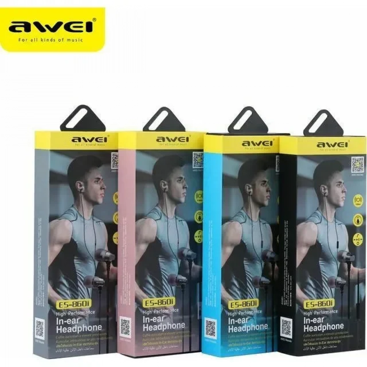Ακουστικά Handsfree In-Ear Awei ES-860i, σε ασημί χρώμα
