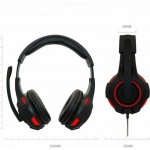 Ακουστικά Stereo KOMC USB Headphones G301, σε κόκκινο χρώμα