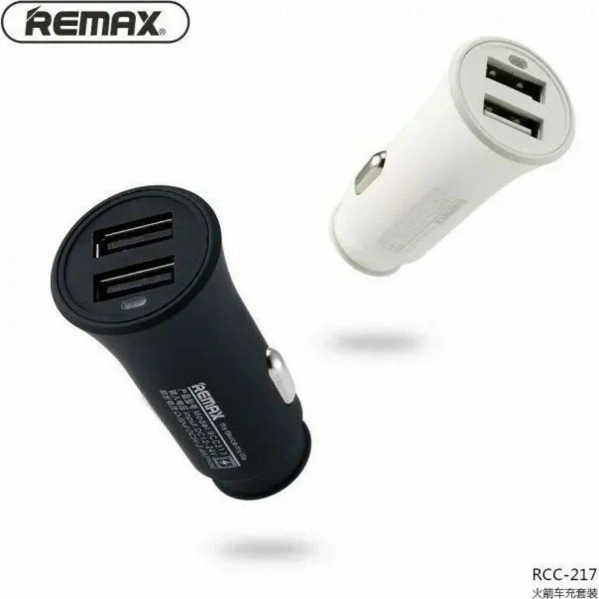Φορτιστής Αυτοκινήτου Remax Rocket RCC217 2xUSB 2.4A σε λευκό χρώμα