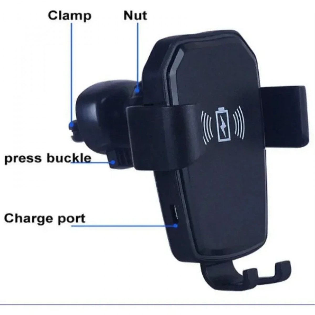 Φορτιστής K81 Car Wireless Charging Phone Holder, σε μαύρο χρώμα
