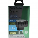 Remax (RP-U32) Φορτιστής Kooker Series Με 3 Θύρες USB 2.4A, σε μαύρο χρώμα