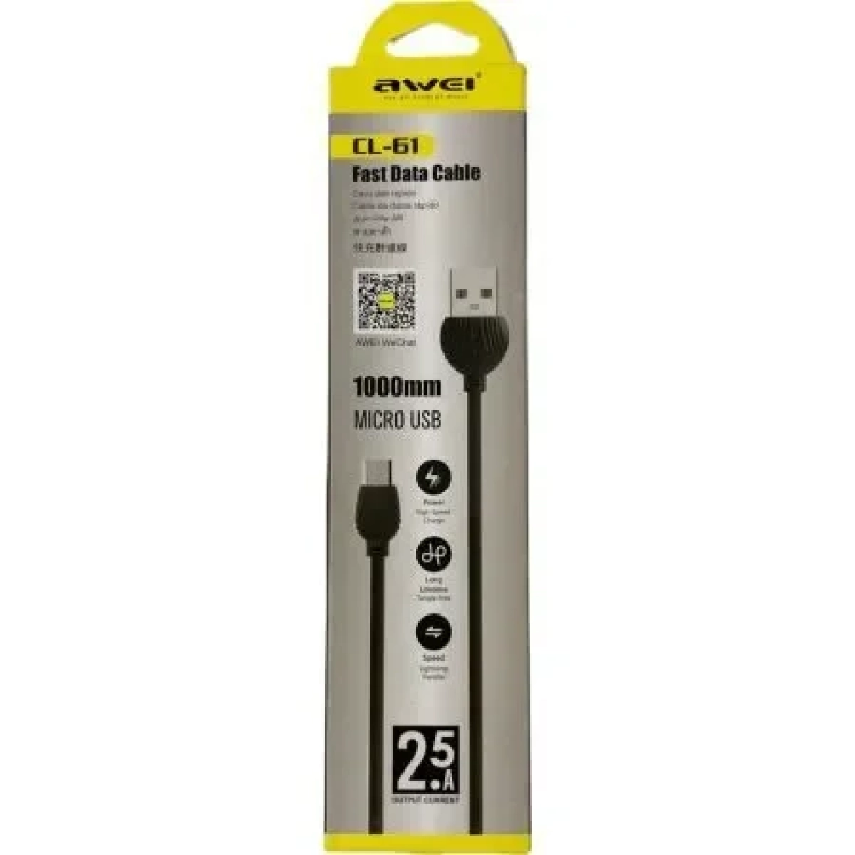 Καλώδιο Awei CL-61 Usb to Micro Usb, σε μαύρο χρώμα