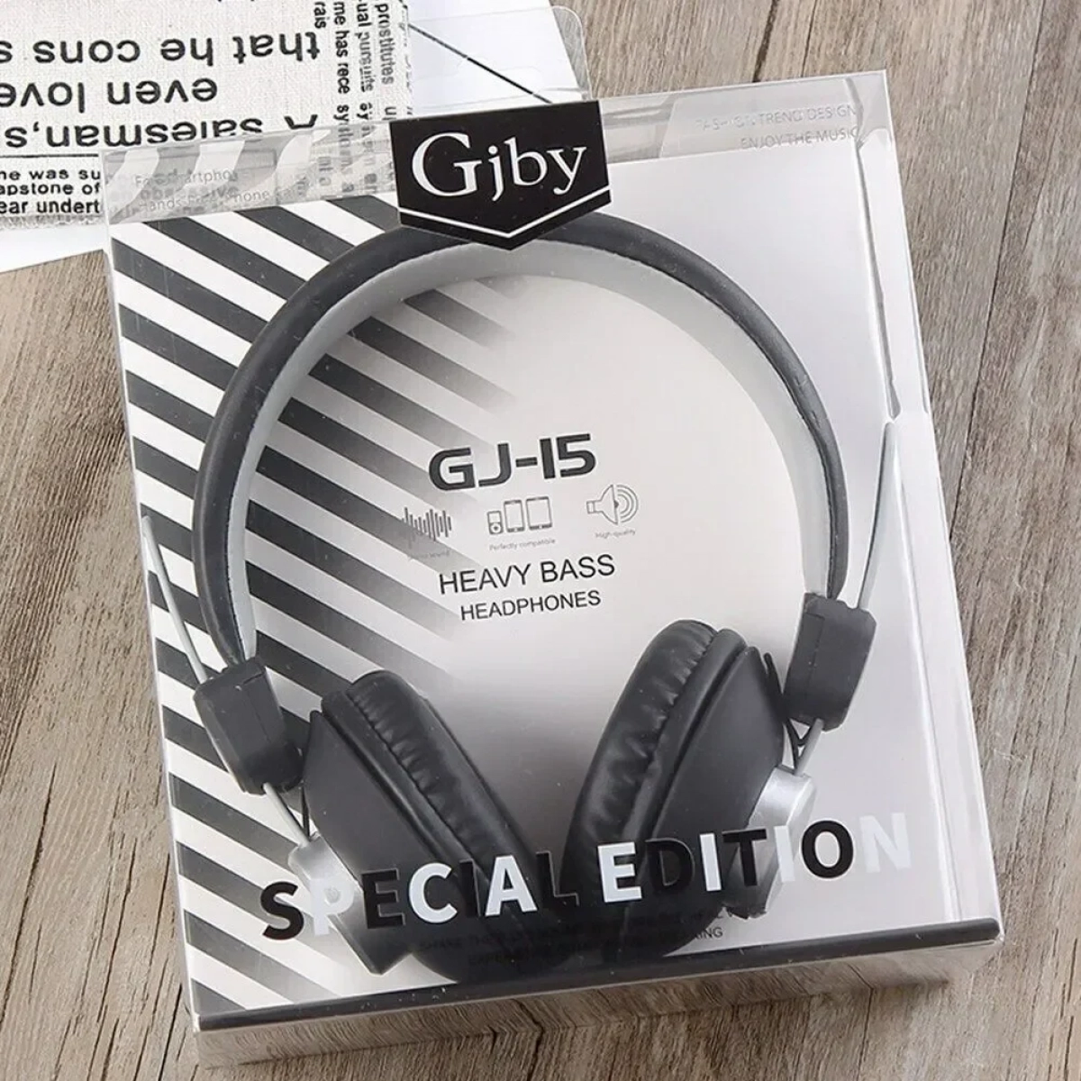 GJBY Ενσύρματα Ακουστικά - AUDIO EXTRA BASS GJ-15, σε μαύρο χρώμα