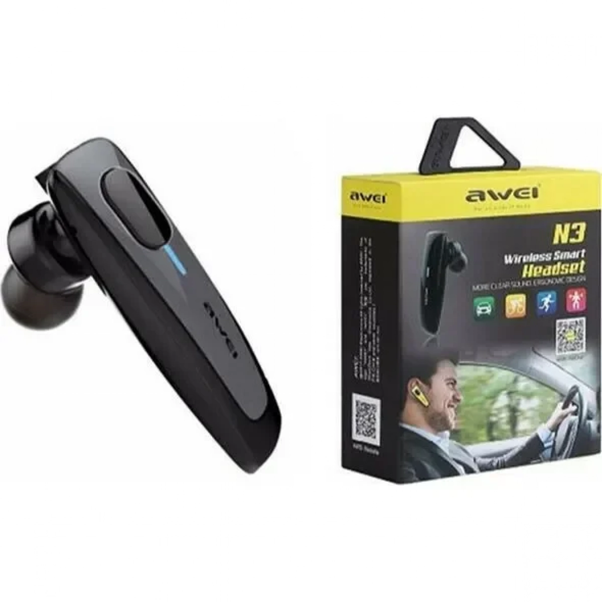 Ακουστικό Bluetooth Awei N3, σε μαύρο χρώμα