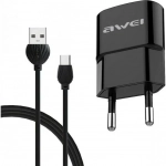 Φορτιστής Awei C-831 με Kαλώδιο Micro Usb (Μαύρο)
