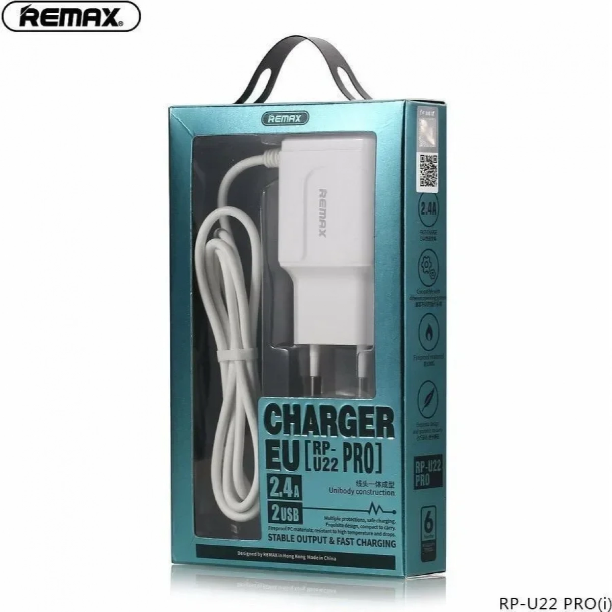 Φορτιστής Remax Lightning Cable & 2x USB Wall Adapter Λευκός RP-U22 Pro