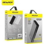 Power Bank Awei P77K Φορητός Φορτιστής High Capacity 12000mAh, σε λευκό χρώμα