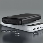 Remax RPP-141 Power Bank 30000mAh led screen, σε λευκό χρώμα