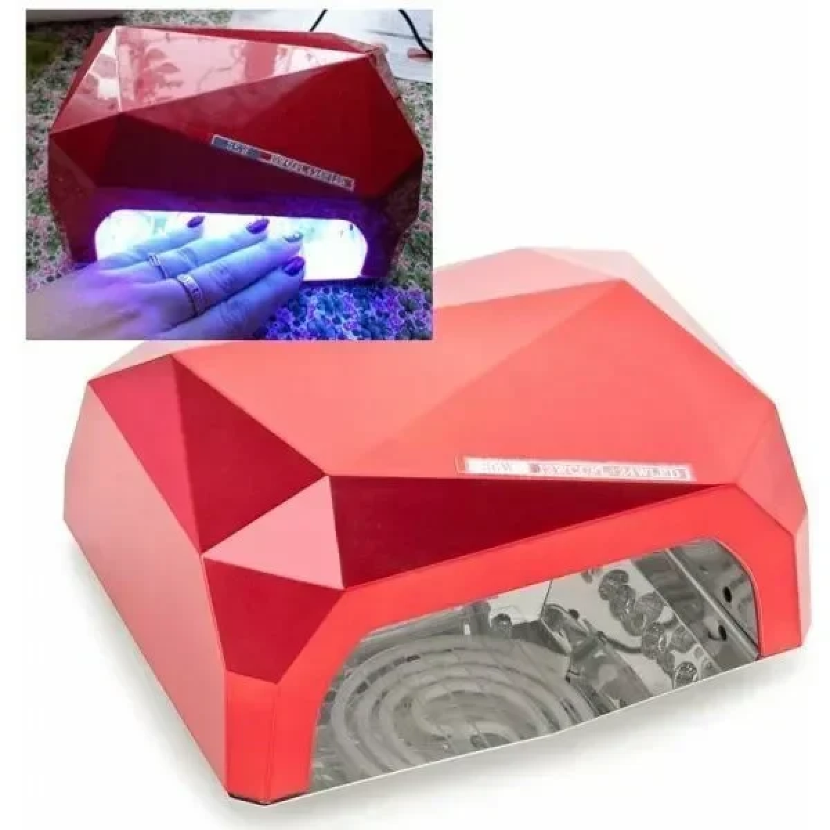 Επαγγελματικό Φουρνάκι Νυχιών 36W Quick CCFL W-24 για ημιμόνιμο μανικιούρ - πεντικιούρ κόκκινο χρώμα