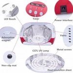 Επαγγελματικό Φουρνάκι Νυχιών 36W Quick CCFL W-24 για ημιμόνιμο μανικιούρ - πεντικιούρ κόκκινο χρώμα