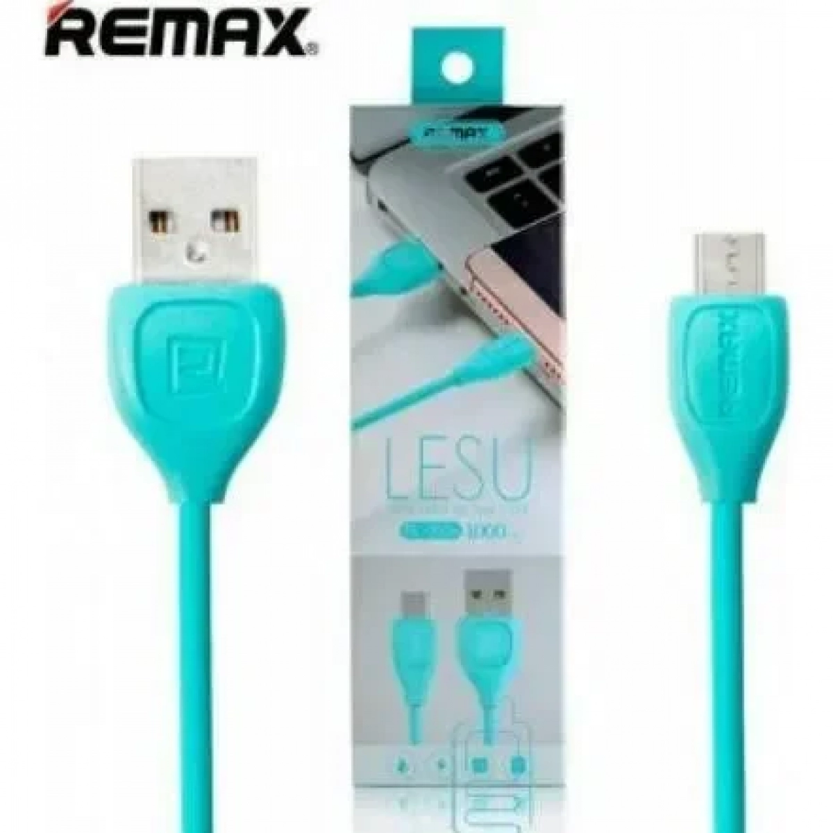 Remax Lesu RC-050m Καλώδιο Φόρτισης και μεταφοράς δεδομένων Micro Usb 1.0m, σε γαλάζιο χρώμα