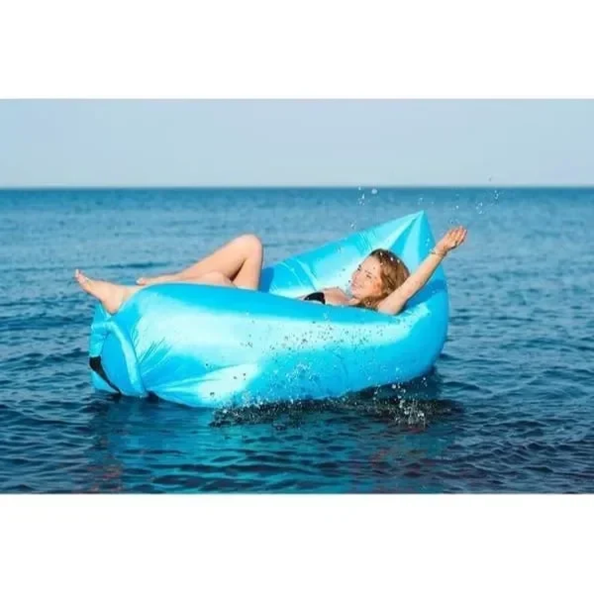 Φουσκωτό Στρώμα & Κάθισμα Ξαπλώστρα Lazy Bag Inflatable Air Sofa 255CM, σε μπλε χρώμα