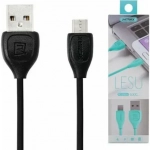 Remax Lesu RC-050m Καλώδιο Φόρτισης και μεταφοράς δεδομένων Micro Usb 1.0m, σε μαύρο χρώμα
