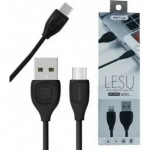 Remax Lesu RC-050m Καλώδιο Φόρτισης και μεταφοράς δεδομένων Micro Usb 1.0m, σε μαύρο χρώμα