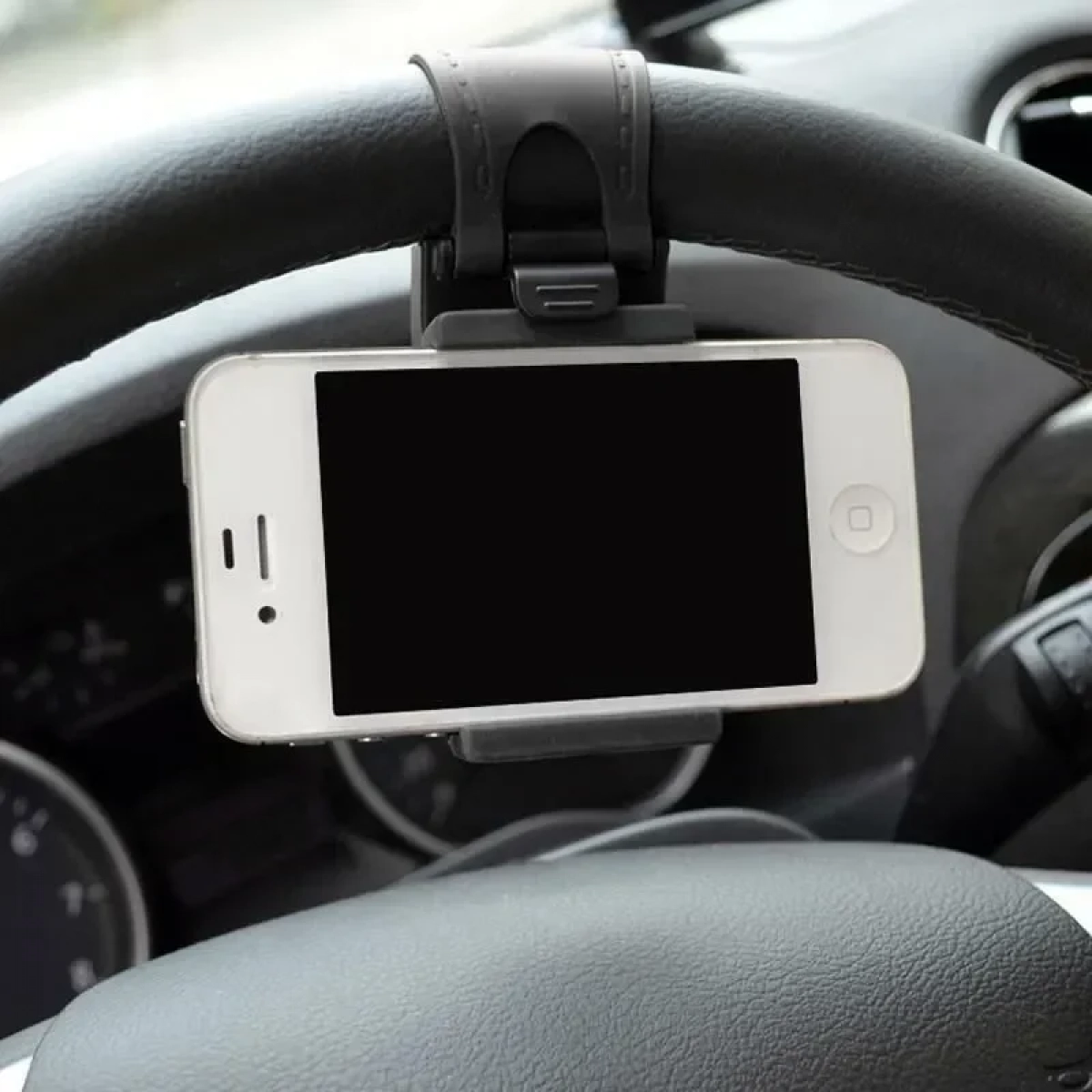 Βάση στήριξης κινητού/Gps για το τιμόνι του αυτοκινήτου, σε μαύρο χρώμα - Image 5