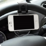 Βάση στήριξης κινητού/Gps για το τιμόνι του αυτοκινήτου, σε μαύρο χρώμα - Image 5