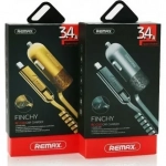 Φορτιστής Αυτοκινήτου Remax Finchy RCC103 με καλώδιο microUSB / Lightning (Ασημί)