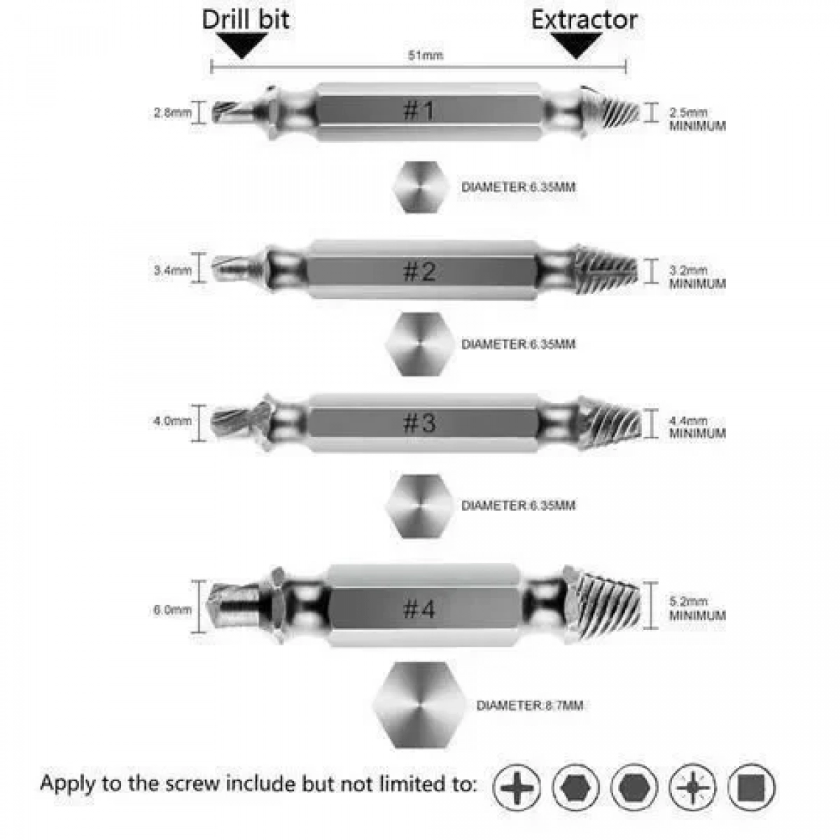 Σετ εξολκέων χαλασμένων βιδών - Screw Remover Speed Out GL-21626